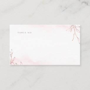 Rose gold simple botanical crest monogram wedding place card