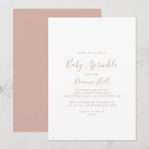 Rose Gold Simple Minimalist Baby Sprinkle Invitation