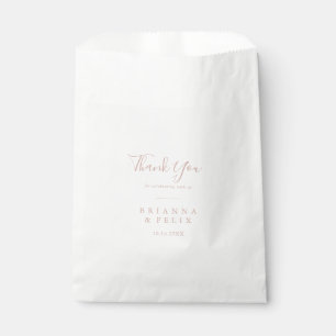 Rose Gold Simple Minimalist Thank You Wedding Favour Bags