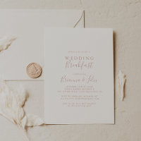 Rose Gold Simple Minimalist Wedding Breakfast