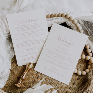 Rose Gold Simple Minimalist Wedding Welcome Letter