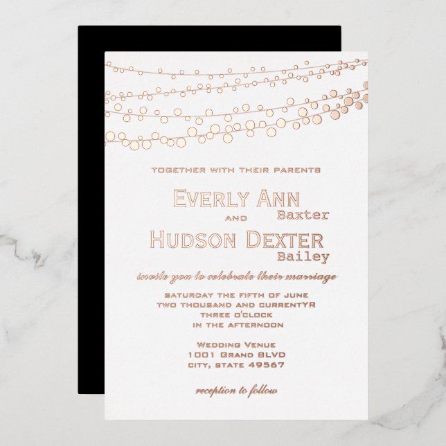 Rose Gold Simple Modern Typography Gold Wedding    (Front/Back)