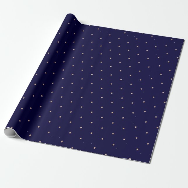 Rose-gold small dots pattern wrapping paper (Unrolled)