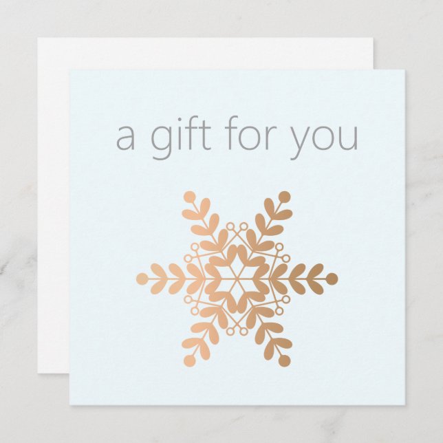 Rose Gold Snowflake Holiday Gift Certificate (Front/Back)