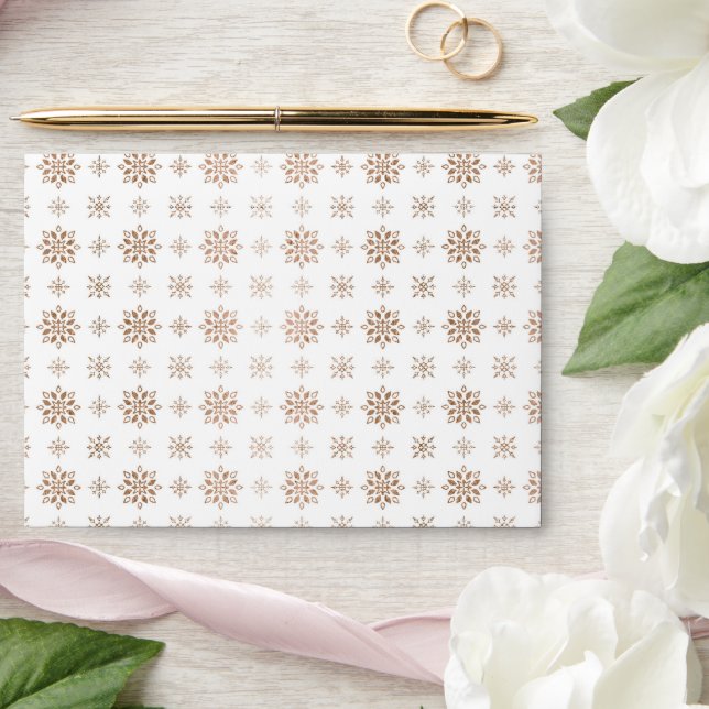 Rose Gold Snowflakes Pattern Envelope (Wedding)