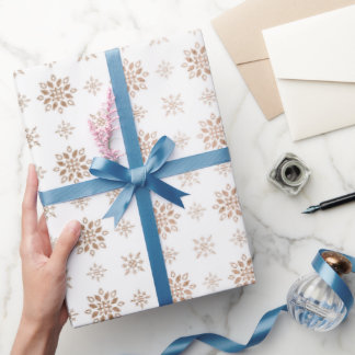 Rose Gold Snowflakes Pattern Wrapping Paper