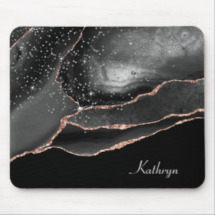 Rose Gold Sparkle Abstract Mouse Mat