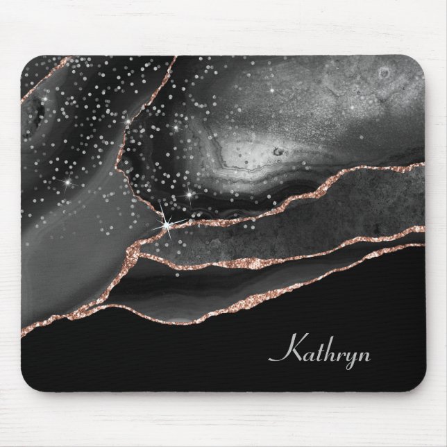 Rose Gold Sparkle Abstract Mouse Mat (Front)