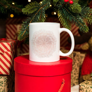 Rose Gold Sparkle Christmas Holiday Coffee Mug