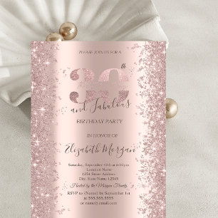  Rose Gold Sparkle Diamonds 30th Birthday  Invitation