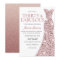 Rose Gold Sparkle Dress 30th Birthday Party Invite