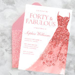 Rose Gold Sparkle Dress 40th Birthday Party  Invitation<br><div class="desc">Rose Gold Sparkle Dress 40th Birthday Party Forty & Fabulous Invitation
Variations to the invitation and matching items in our store</div>