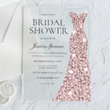 Rose Gold Sparkle Dress Bridal Shower