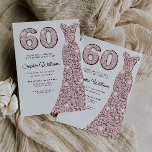 Rose Gold Sparkle Dress Womans 60th Birthday Party Invitation<br><div class="desc">Rose Gold Sparkle Dress Womans 60th Birthday Party Invitation

Variations to the invitation and matching items in our store</div>