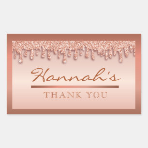 Rose Gold Sparkle Drippy Drip Baby Shower Sticker