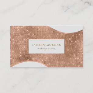 rose gold sparkle foil wave luxurious business car card