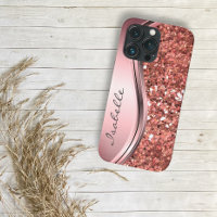 Rose Gold Sparkle Glam Bling Personalised Metal