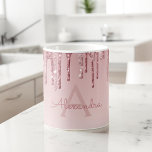 Rose Gold Sparkle Glitter Monogram Name & Initial Coffee Mug<br><div class="desc">Blush Pink - Rose Gold Modern Ombre Sparkle Glitter Dripping Girly Monogram Name and Initial Coffee Mug. The mug makes the perfect gift for someone who loves rose gold.</div>