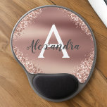 Rose Gold Sparkle Glitter Monogram Name Mousepad Gel Mouse Mat<br><div class="desc">Rose Gold Sparkle Faux Glitter Ombre Metallic Foil Monogram Name Monogram Mousepad. This Mouse pad can be customised to include your first name. Please contact the designer for customised matching items.</div>
