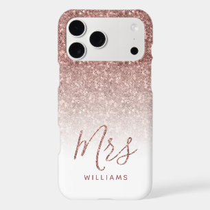 Rose Gold Sparkle Glitter Personalised Mrs Bride