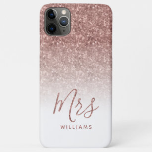 Rose Gold Sparkle Glitter Personalised Mrs Bride Case-Mate iPhone Case