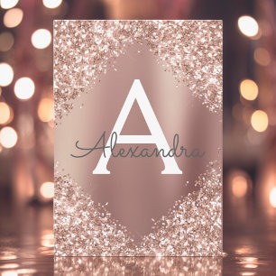 Rose Gold Sparkle Glitter Sweet Sixteen Birthday Invitation