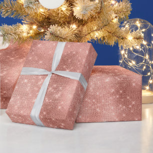 Rose Gold Sparkle Glitz  Wrapping Paper