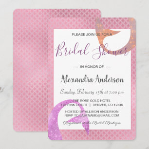 Rose Gold Sparkle Mermaid Bridal Shower Invitation