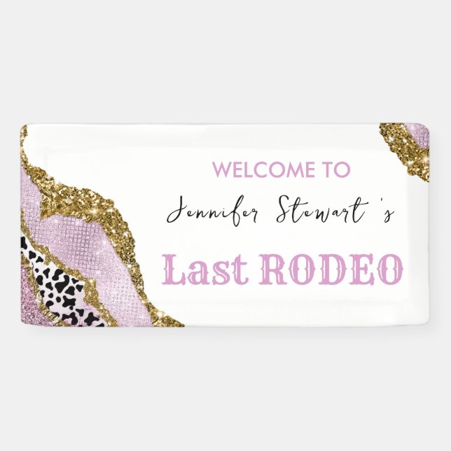 Rose gold sparkling glitter disco bachelorette  banner (Horizontal)