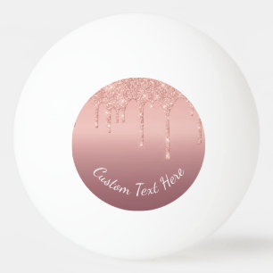 Rose Gold Sparkly Ping Pong Ball Personalised Text