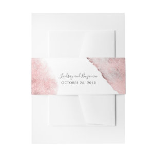 Rose Gold Splatters Background Modern Invitation Belly Band