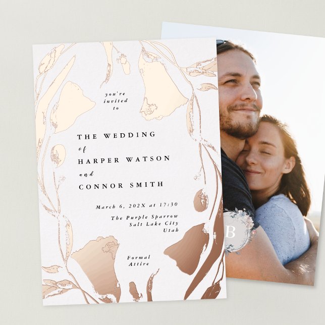Rose Gold Spring Boho Wildflower Wedding Photo (Creator Uploaded)