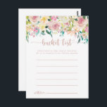 Rose Gold Spring Floral Bucket List Cards<br><div class="desc">These rose gold spring floral bucket list cards are the perfect activity for a rustic wedding reception or bridal shower. The design features a wealth of colourful peonies and green foliage, neatly bunched into charming bouquets, inspiring natural beauty. Change the wording to suit any life event. Bucket list sign is...</div>