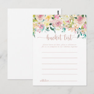Rose Gold Spring Floral Bucket List Cards