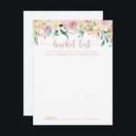 Rose Gold Spring Floral Wedding Bucket List Cards<br><div class="desc">These rose gold spring floral wedding bucket list cards are the perfect activity for a rustic wedding reception or bridal shower. The design features a wealth of colourful peonies and green foliage, neatly bunched into charming bouquets, inspiring natural beauty. Change the wording to suit any life event. Bucket list sign...</div>