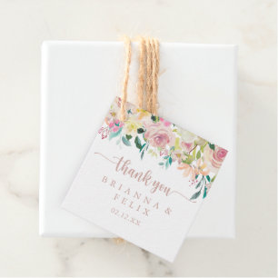 Rose Gold Spring Floral Wedding   Favour Tags