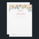 Rose Gold Spring Floral Wedding Well Wishes   Advice Card<br><div class="desc">This rose gold spring floral wedding well wishes advice card is perfect for a rustic wedding. The design features a wealth of colourful peonies and green foliage, neatly bunched into charming bouquets, inspiring natural beauty. These cards are perfect for a wedding, bridal shower, baby shower, graduation party & more. Personalise...</div>