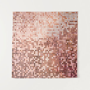 Rose gold: square mosaic tiles. tapestry