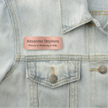 Rose Gold Staff Employee Name Tag