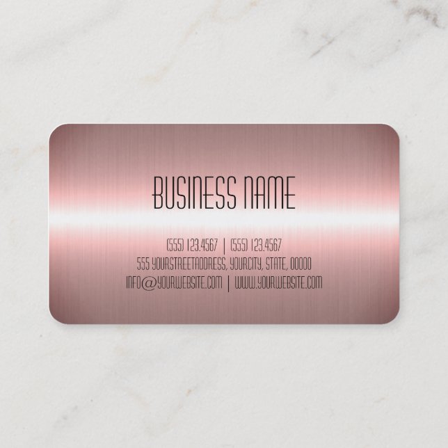 Rose Gold Stainless Steel Metal Business Card (Back)