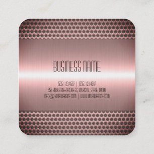 Rose Gold Stainless Steel Metal Square Business Card