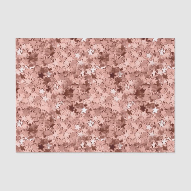 Rose Gold Star Confetti Metallic look   Tissue Paper (Front)