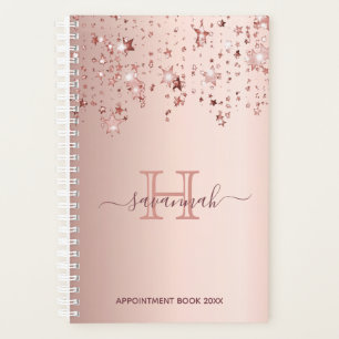 Rose gold stars pink planner