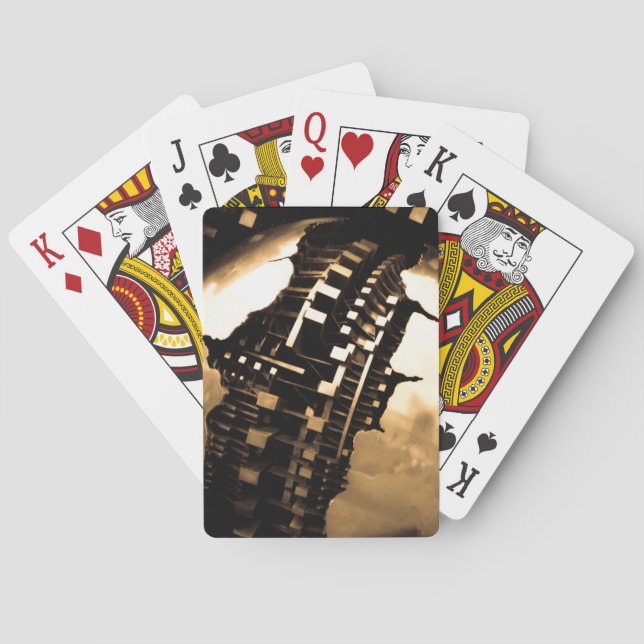 Rose Gold Steampunk Classic Playing Cards (Back)