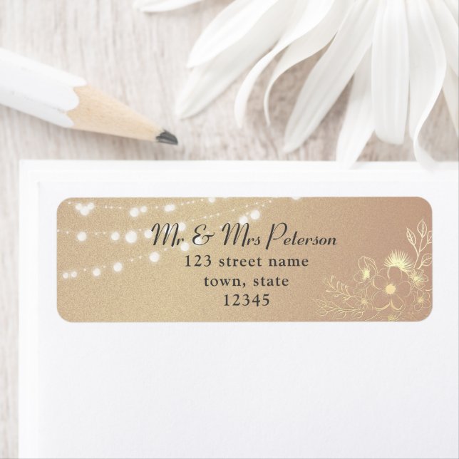 Rose Gold String Lights Label (Insitu)