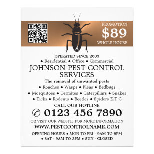 Rose Gold Strip - Black Cockroach - Pest Control Flyer