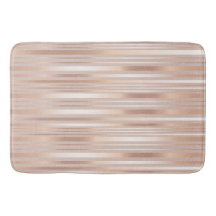 Rose Gold Stripes Bath Mat