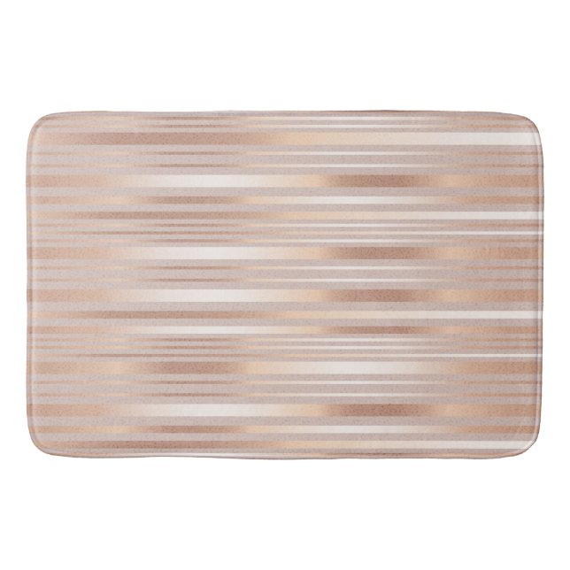 Rose Gold Stripes Bath Mat (Front)