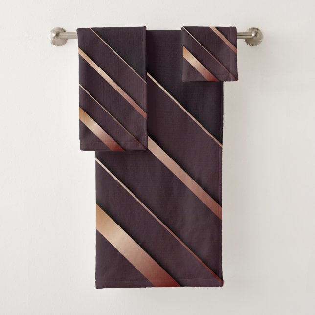 Rose Gold Stripes Bath Towel Set (Insitu)