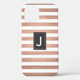 Rose Gold Stripes iPhone 12 Case